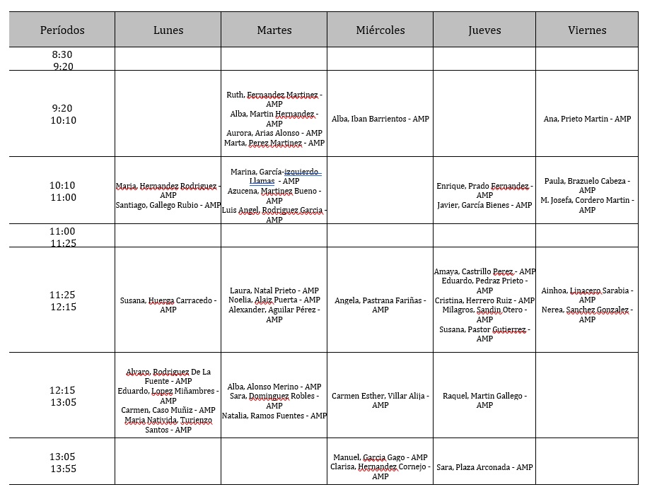 Horarios de atención a madres y padres Horarios de atención a madres y padres
